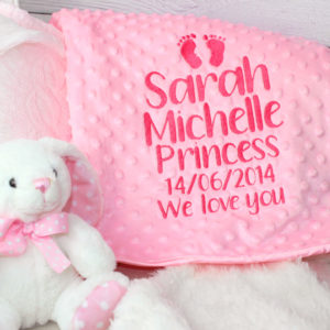 Personalised Gift Message Baby Footprints Bubble Blanket