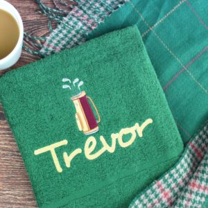 Personalised Cotton Embroidered Golf Bag Accessory Towel
