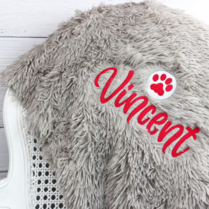 Personalised Luxury Paw Stamp Extra Large Super Soft Pet Blanket