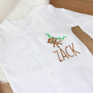 Personalised Baby Cheeky Monkey Sleepsuit