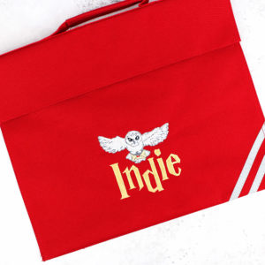 Personalised Owl & Wizard Name School Book Bag