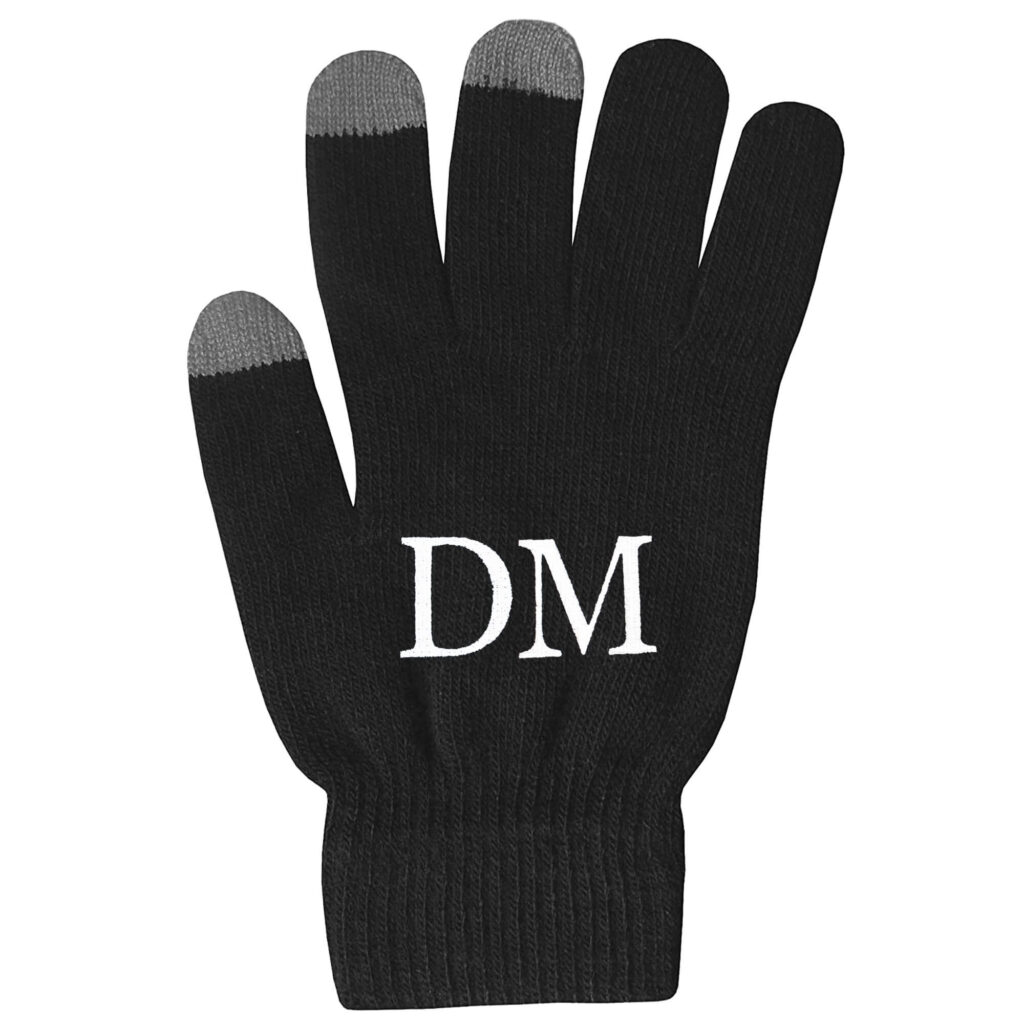 Personalised Black Super Soft Touch Screen Gloves • TeddyTs