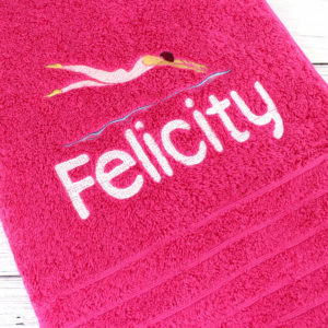 Personalised Children's Pink Swimming Towel