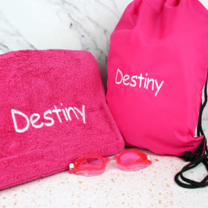 Personalised Sports PE Drawstring Bag & Towel Set