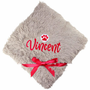 Personalised Luxury Paw Stamp Extra Large Super Soft Pet Blanket - Charcoal