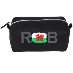 Personalised Wales Flag Toiletries Travel Wash Bag