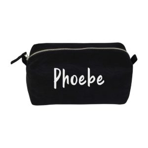 Personalised Black Wash Bag