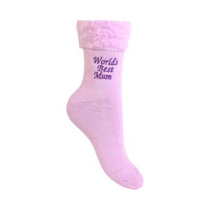 Worlds Best Mum Embroidered Super Soft Thermal Bed Socks