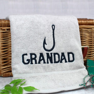 Personalised Fishing Gift Towel with Embroidered Name