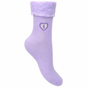 Personalised Heart Monogram Thermal Fleece Bed Socks - Purple