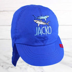 Personalised Blue Sharks Legionnaire Sun Hat