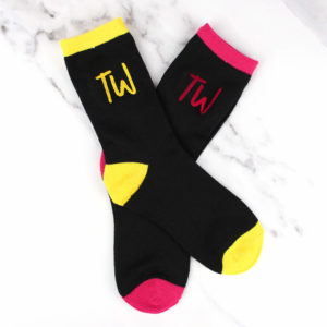 Children's Contrast Heel Yellow & Magenta Everyday Socks