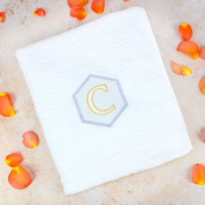 Personalised White Egyptian Cotton Monogrammed Initialled Towel