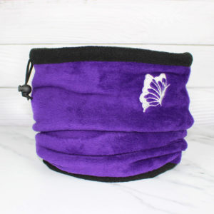 Embroidered Sparkly Butterfly Purple Fleece Snood Scarf