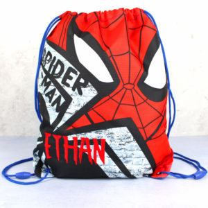 Personalised Red & Blue MARVEL SpiderMan Drawstring School Sports Gym Bag