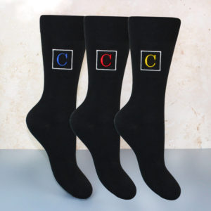 Personalised Black Square Monogram Gift Socks