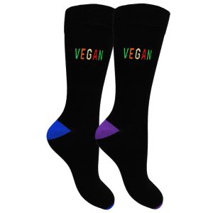 Embroidered Vegan Design Bamboo Socks