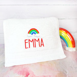 Personalised Rainbow Flannel Face Cloth