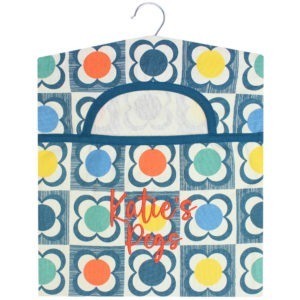Personalised Bright Bold Flowers Embroidered Peg Bag