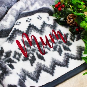 Personalised Embroidered Nordic Style Blanket