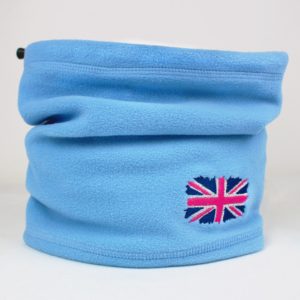 Embroidered Sparkly Union Jack Flag Snood Scarf with Adjustable Toggle