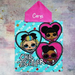 Personalised Chill Together LOL Poncho Hooded Towel