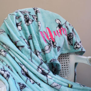 Personalised Hummingbird Turquoise Blanket Throw