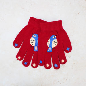 Kids Red Bird Gloves