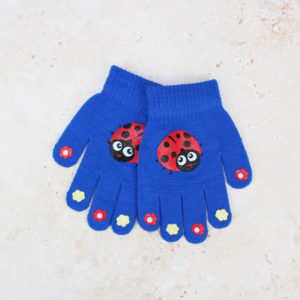 Kids Royal Blue Ladybird Gloves