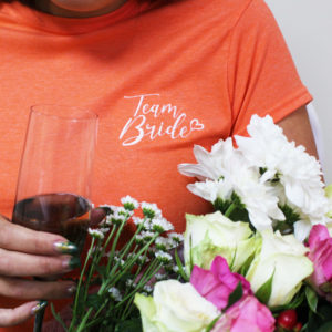 Bridal Orange Embroidered Team Bride T-Shirt