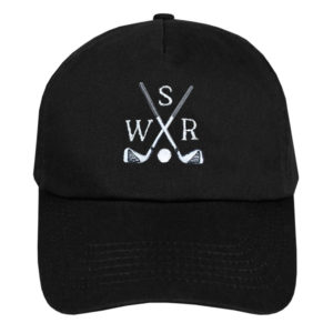Personalised Embroidered Golf Initial Men's Cap - Black