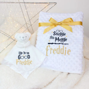 Personalised Wizard Baby Blanket & Teddy Comforter