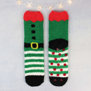 Festive Elf Fluffy Bed Socks