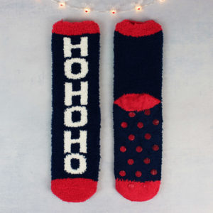 Festive Ho Ho Ho Fluffy Bed Socks