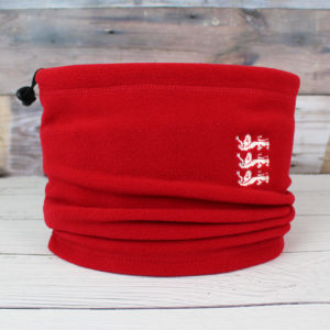 Embroidered 3 Lions Fleece Snood Scarf with Adjustable Toggle