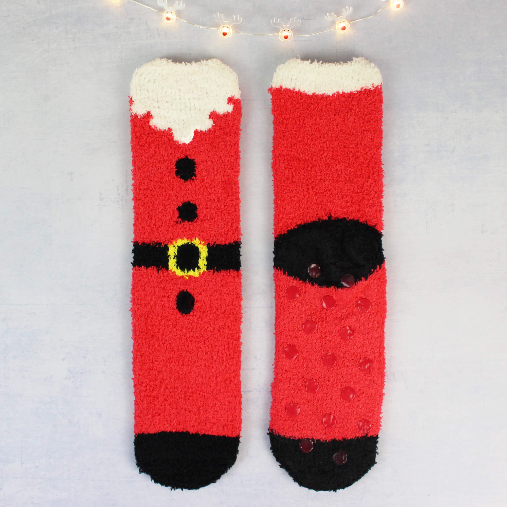 Festive Santa Fluffy Socks • Teddyts