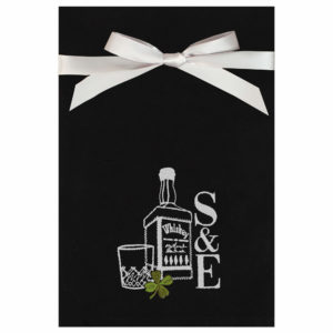 Personalised Whiskey Inspired Cotton Tea Towel - Black