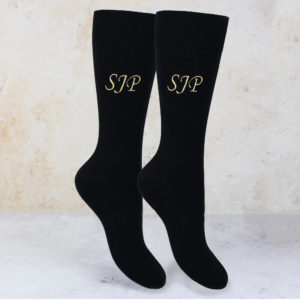 Men's Black Personalised Initials Everyday Formal Socks - 2 Pair Pack