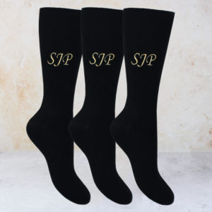 Men's Black Personalised Initials Everyday Formal Socks