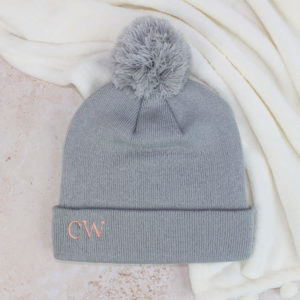 Women's Personalised Initial Bobble Beanie Hat