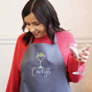 Personalised Cocktail Design Apron in Charcoal