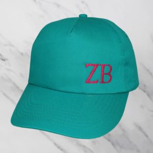 Women's Personalised Initials Baseball Cap in Teal