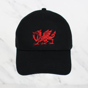 Adult's Welsh Dragon Baseball Cap - Black