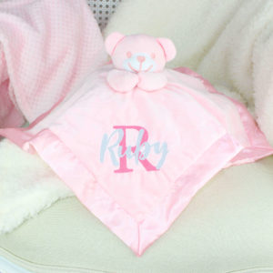 Personalised Initial & Name Baby Comforter Teddy Blanket
