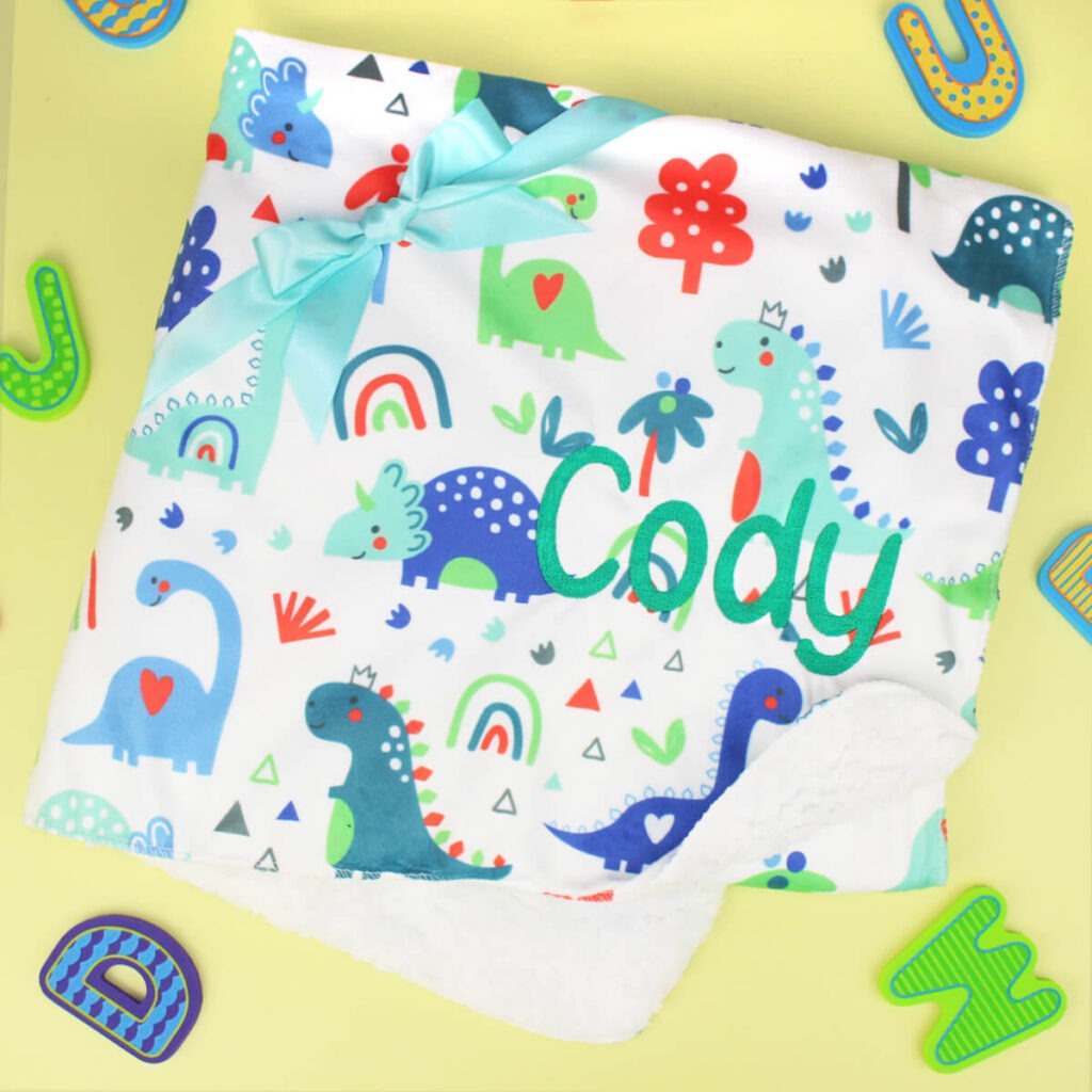 Personalised Dinosaur Baby Fleece Blanket TeddyT's
