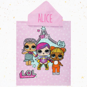 Personalised LOL Surprise Pink Hooded Poncho Towel