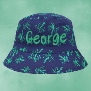 Personalised Boys Palm Trees Bucket Sun Hat