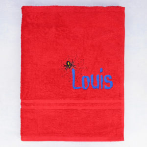 Personalised Spiderweb Red Bath Towel