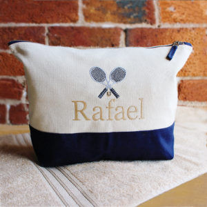 Personalised Tennis Embroidered Wash Bag