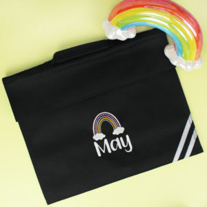 Personalised Boho Rainbow School Bookbag